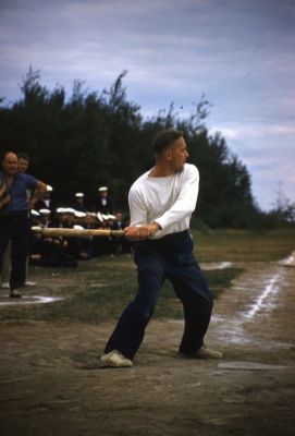Ball Game at Gloucester Aug or Sep 1957
At bat Omar, also known as Joe Levasseur.

Donated by Ray White
