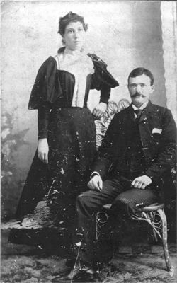Wedding Picture Russell Martin & Sylvia Grindle
Believed to be wedding picture of Sylvia Grindle and Russell Martin around 1896. 
(Graciously donated by George & Arlene Loewen)
