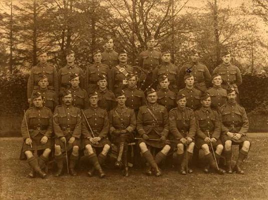 NCO's of the 11th Battalion Gordon Highlanders circa 1916
X marks John Stewart Hewison
