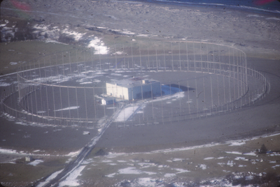 Ops building in Masset from the air
